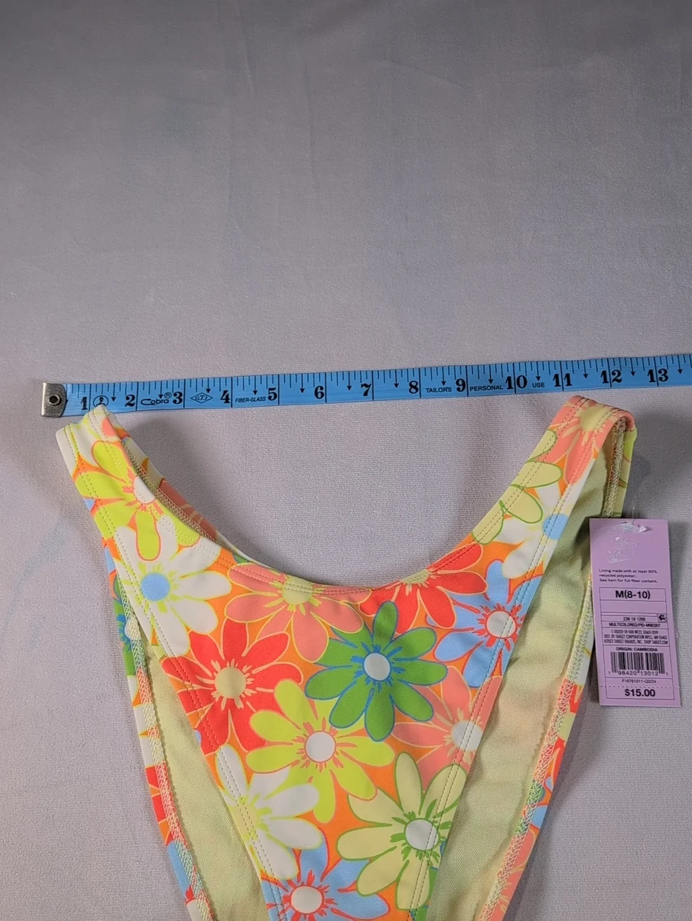Wild Fable Yellow & Orange Floral Mid Rise Cheeky Bikini Bottom Size Medium